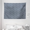 thumbnail image 1 of Japanese Tapestry, Flower Petals in Circles with Ornate Leaves Abstract Eastern, Wall Hanging for Bedroom Living Room Dorm Decor, 80W X 60L Inches, Charcoal Grey Dark Blue White, by Ambesonne, 1 of 2