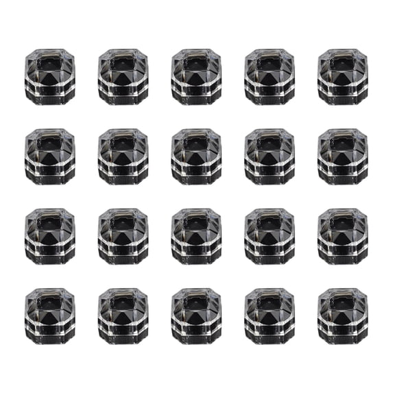 Linyer 20Pcs Clear Boxes Mini Multifunctional Jewelry Box Crystal Ring Earrings Studs Organizer Octagonal Case Wedding Proposal Black