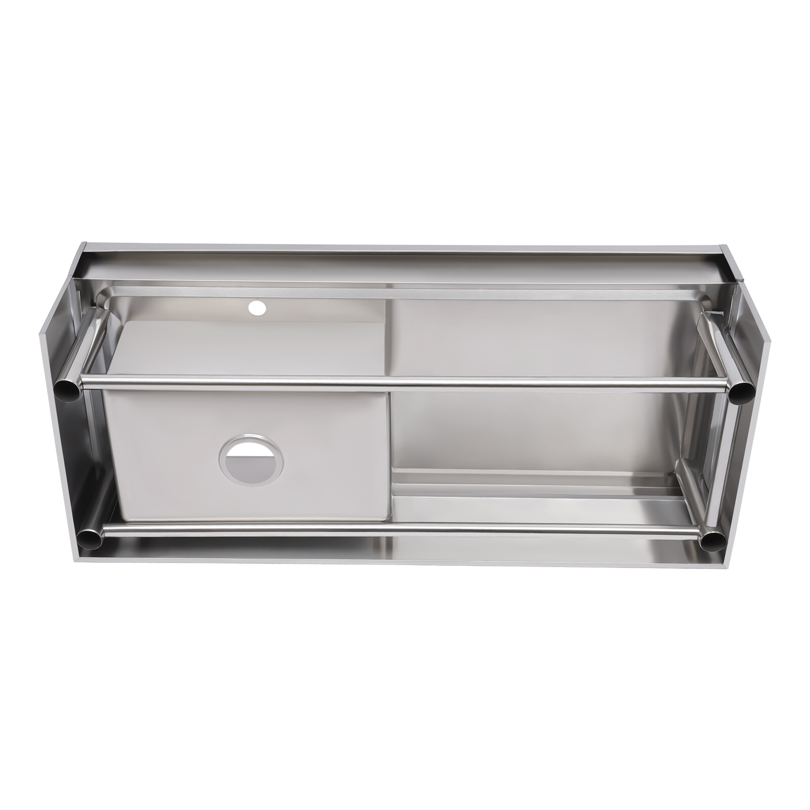Freestanding Commercial Sink with Faucet, Single Bowl Stainless Steel Utility Sink for Kitchen, Laundry & Garage, Includes Faucet, Pipes & Adjustable Feet (47.2" X 19.6" X 31.5")