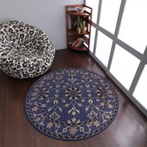 Rugsotic Carpets Hand Tufted Wool Eco-Friendly Area Rugs - 6'x6', Round, Blue, Modern Contemporary Design, High Pile Handmade Anti Skid Rugs for Living Room, Bed Room (K00630)