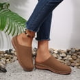 thumbnail image 2 of Platform Closed Toe Sandals for Women Comfortable Slip On Wedge Sandals Hollow Out Soft Sole Backless Clogs Brown Size 6.5, 2 of 6