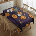 thumbnail image 2 of Halloween Pumpkin Bat Pattern Rectangle Tablecloth 60"x84",Waterproof Polyester Rectangle Table Cloth, Wipeable Spillproof Polyester Tablecloth for Dining, Camping, Indoor and Outdoor, 2 of 5