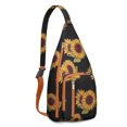 thumbnail image 1 of Farmhouse Floral Crossbody - Rustic Sunflower & Butterfly Pattern, Multi-Pocket Anti-Theft Daypack, 1 of 1