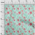 thumbnail image 2 of oneOone Silk Tabby Aqua Blue Fabric Beach Seashell Sewing Craft Projects Fabric Prints By Yard 42 Inch Wide, 2 of 4