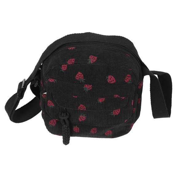 ETEREAUTY Strawberry Corduroy Tote Bag for Women, Stylish Daily Use Handbag for Fashion