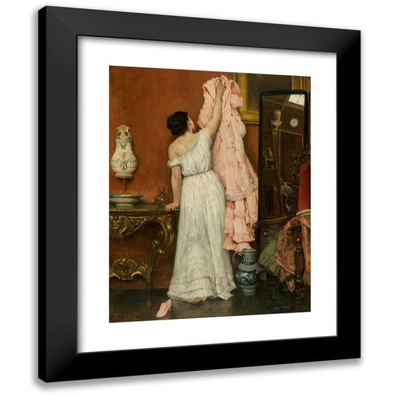 Louise Jopling 12x14 Black Modern Framed Museum Art Print Titled - A Modern Cinderella (1875)