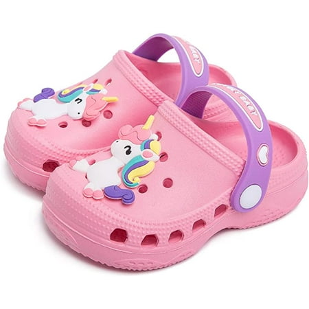 

Genwiss Toddler Clogs Boys Girls Cartoon Unicorn Dinosaur Clog Kids Cute Garden Shoes Slides Sandals Children Beach Slipper Slip On Shoes