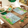 thumbnail image 3 of Happy Easter Placemat of 1 PC, Easter Rabbits Color Eggs Table Mats Washable Heat-Insulation Non-Slip Place Mats for Kitchen Dinner Table Indoor Outdoor Decor,13x19 Inch Light Blue, 3 of 9