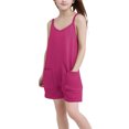 thumbnail image 4 of Xdegoge Girls Rompers 10-12 Pants Jumpsuit Dressy Sleeveless Summer Jumpers Cute Spaghetti Strap Romoers with Pockets Toddler Girl Clothes Save for Later List Saved for Later, 4 of 7