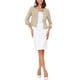 thumbnail image 2 of INSPIRAR CHIC Blazer Elegante para Mujeres, Chaqueta de Traje de Trabajo con Peplum, Sin Cuello, de Manga 3/4, Talla M, Color Albaricoque, 2 of 6