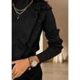 thumbnail image 4 of Women's Ruffle Sweaters Mock Neck Fall Fitted Pullover Sweater Tops, 4 of 5