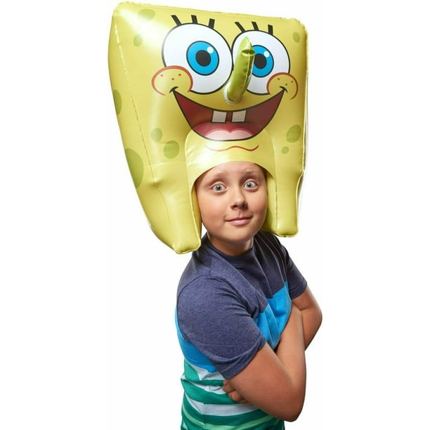 SpongeBob Spongehead Inflatable Hat Costume for Halloween 21" Tall
