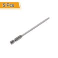 thumbnail image 3 of Uxcell 5pcs TT15 Security Torx Head Screwdriver Bit 4.33" (110mm) Long 1/4" Hex Shank Magnetic Tamper Proof 6 Point Star Screw Driver, 3 of 7