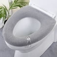 thumbnail image 6 of Soft Fleece Toilet Seat Cover Warmer, Reusable Washable Bathroom Seat Mat, Non-Slip Cushioned Toilet Lid Cover for Home Bathroom Comfort, Easy Installation Toilet Seat Protector for Adults, 6 of 6
