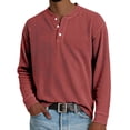 thumbnail image 2 of Men's Long Sleeve Corduroy Henley Casual Henley T-shirts for Men, 2 of 4