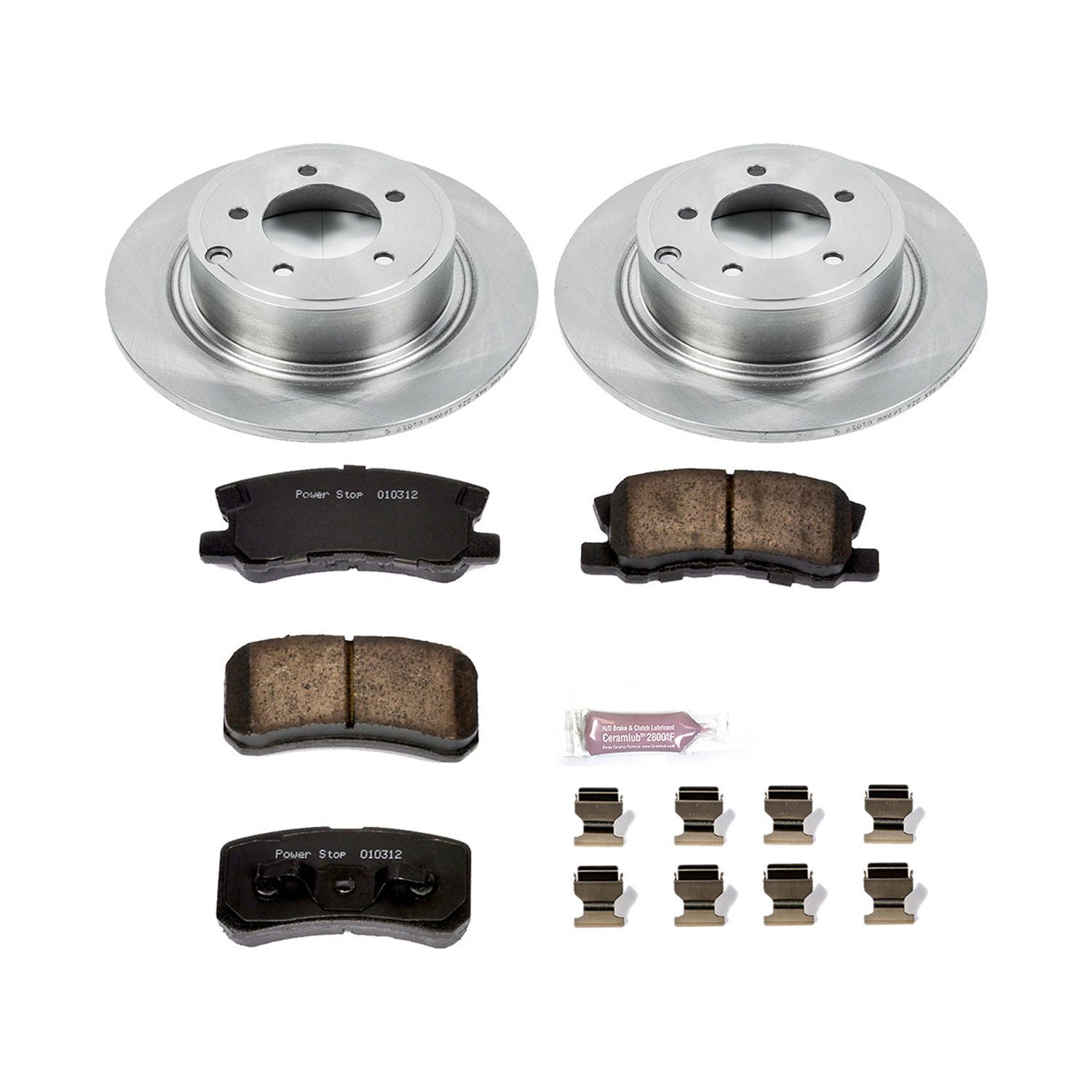 Power Stop Rear Stock Replacement Brake Pad and Rotor Kit KOE1630