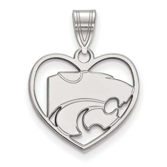 Women's Kansas State Wildcats Sterling Silver Logo Heart Pendant