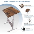 thumbnail image 6 of Small Standing Desk Adjustable Height, 31.5inch Small Folding Desk for Small Space, Portable Laptop Desk, Home Office Desks with Wheels, Small Computer Rolling Desk (Rustic Brown, 31.50 * 15.75), 6 of 12
