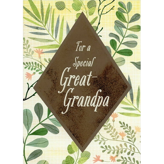 Designer Greetings Large Brown Diamond Shape : Vines Grandparent's Day Card for Great-Grandpa