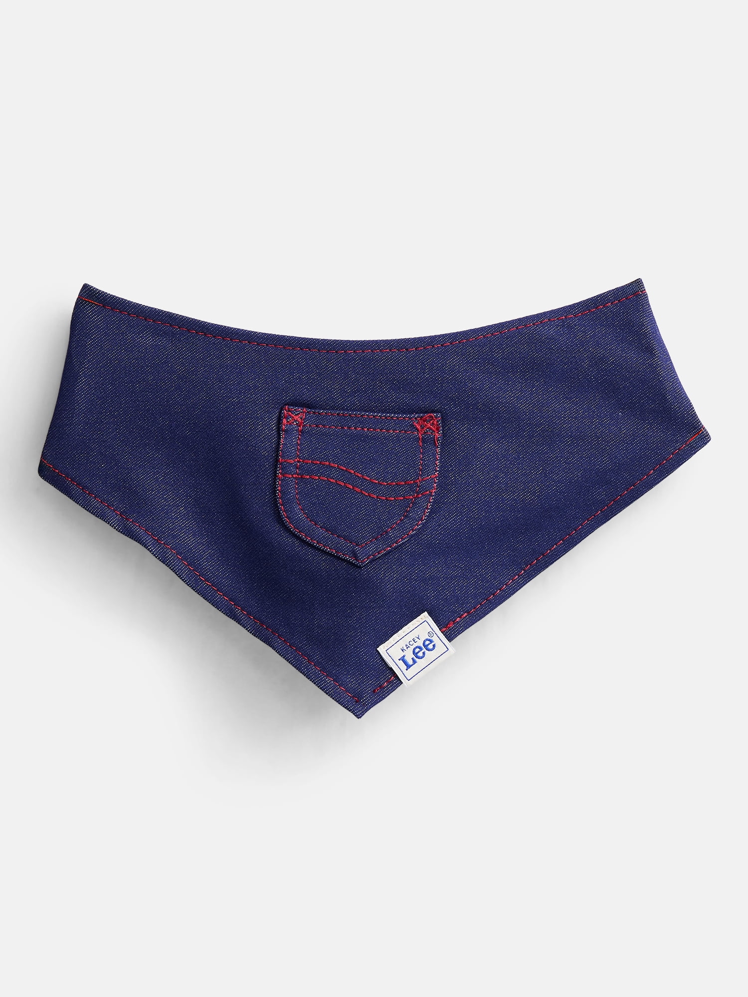 Kacey Lee Denim Pocket Pet Bandana for Cats and Dogs, Blue, Medium/Large