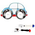thumbnail image 3 of Cartoon Car Shaped Food Container Set with Fork Spoon for Babies Mealtime Color for Food Separation 1 Set, 3 of 3
