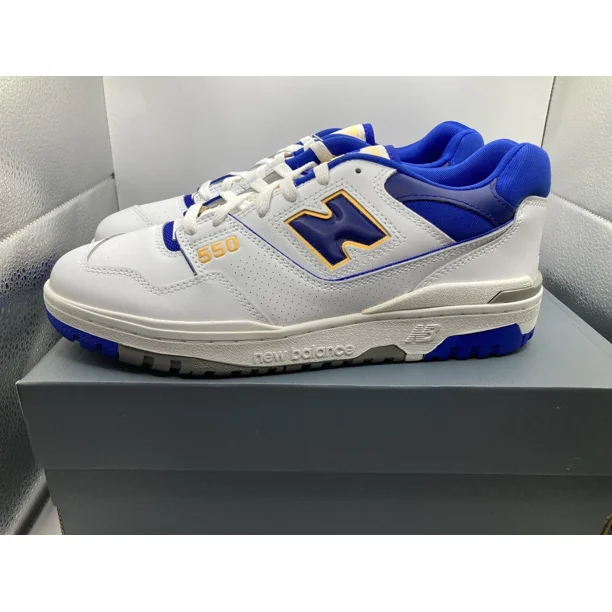 Men Sz 10 New Balance 550 Lakers Pack White Blue Shoes Sneaker Trainer BB550WTN