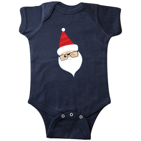 

Inktastic Santa Claus Hipster Santa Winking Santa Red Hat Gift Baby Boy or Baby Girl Bodysuit