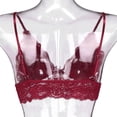 thumbnail image 6 of LOVZFMLL Bras for Women Spaghetti Strap Deep V Neck Lace Floral Embroidered Crop Tank Top with Pad Women's Elegant Classic Dressy Top, 6 of 9
