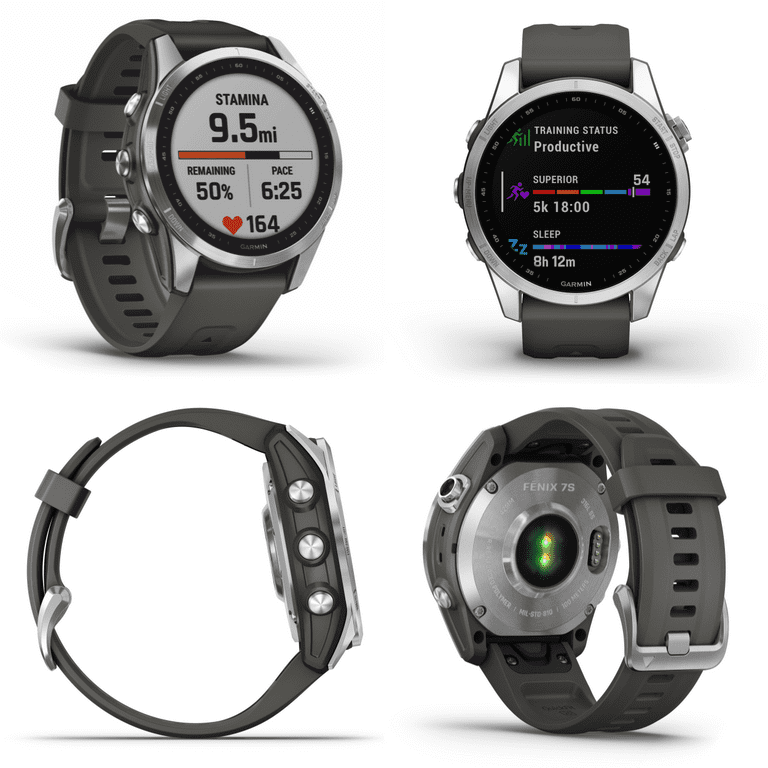 Garmin fēnix 7S Multisport GPS Smartwatch (Silver, Graphite Band) in the  Fitness Trackers department at