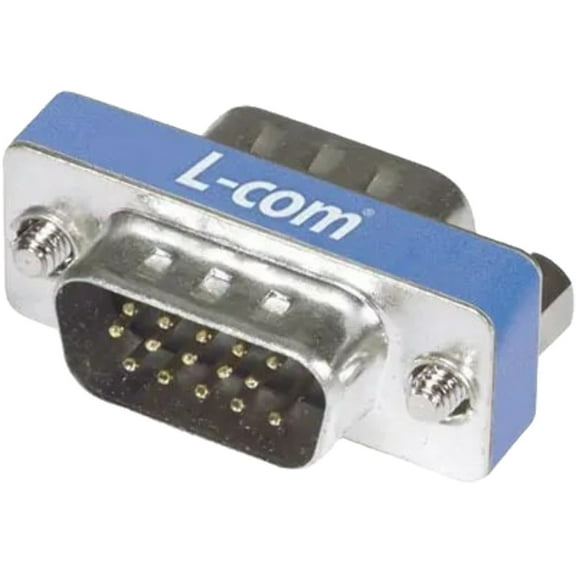 DGBH15M Adapter D-Sub GenderChanger VGA(Coupler) HD15-Male/Male HighDensity Slimline 3A