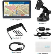 GPS Navigator for Car Truck RV, 7 Inch Touch Screen, Latest 2025 Maps for Car GPS, Support Voice Turn-by-Turn Guidance, Speed and Red Light Warning, Custom Truck Routing