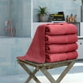 thumbnail image 2 of Luxury Hotel & Spa Quality, Quick Dry 100% Turkish Cotton 700 GSM, Eco Friendly Towel, for Bathroom Dobby Border Soft Bath Towel Set 27 X 54, Cranberry, Bath Towels - Set of 4, 2 of 6