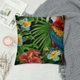 thumbnail image 2 of PRATYUS  Pillowcase Pillow Cover Protector Pillow Sham Parrot Bird Floral Flower Tropical Animal Jungle Queen Size Pillow Case with Zipper for Throw Pillow 12x12in, 2 of 5