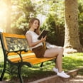 thumbnail image 3 of FDW Outdoor Durable Wood Garden Bench - Black and Brown, 3 of 7