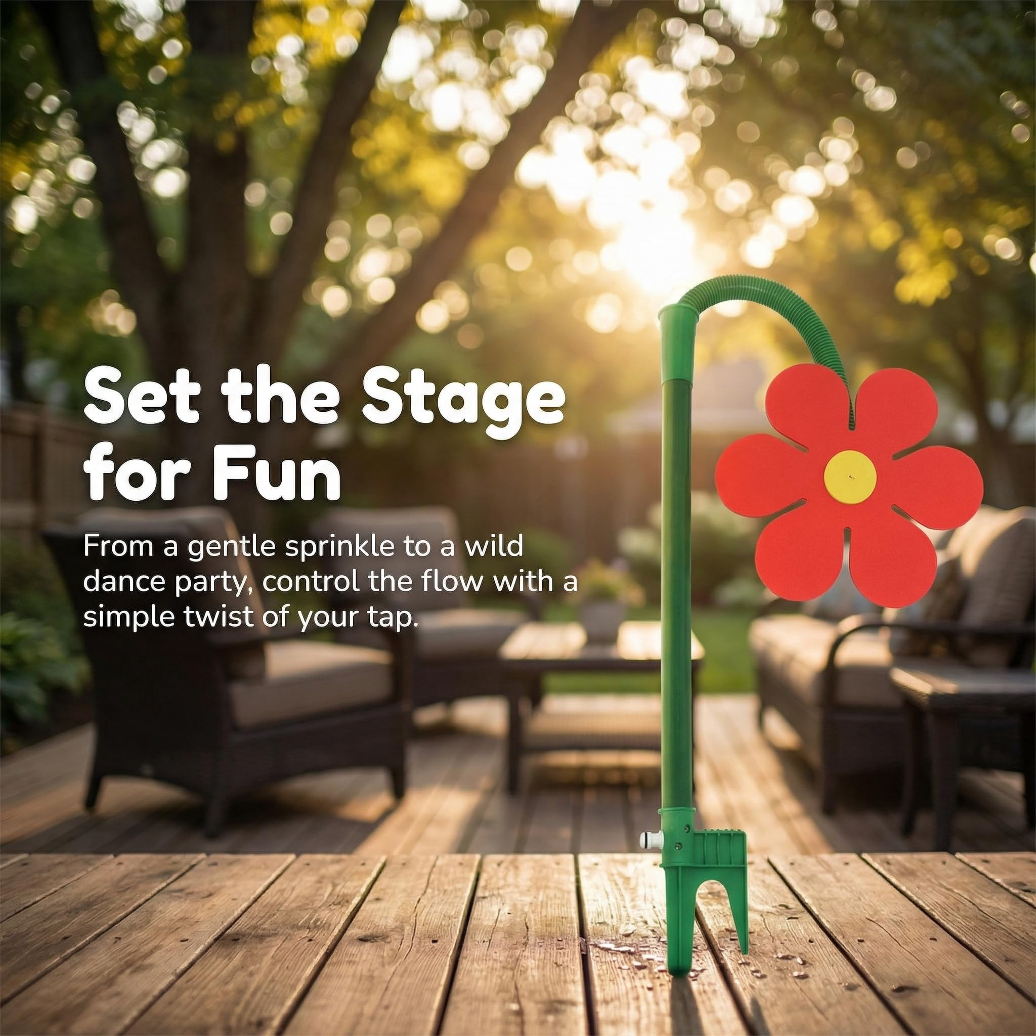 Crazy Daisy Sprinkler, Crazy Dancing Flower Water Sprinklers Funny, 360° Rotating Lawn Sprinkler for Yard Irrigation, Outdoor Water Play for Kids & Pets, Fun Garden Sprayer for Summer