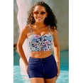 thumbnail image 6 of SHEWIN Bathing Suits for Women 2 Piece Bikinis Set Floral Print Drawstring Swim Tops with Swimsuit Bottom Sporty Adjustable Straps Bathing Suits, 6 of 8