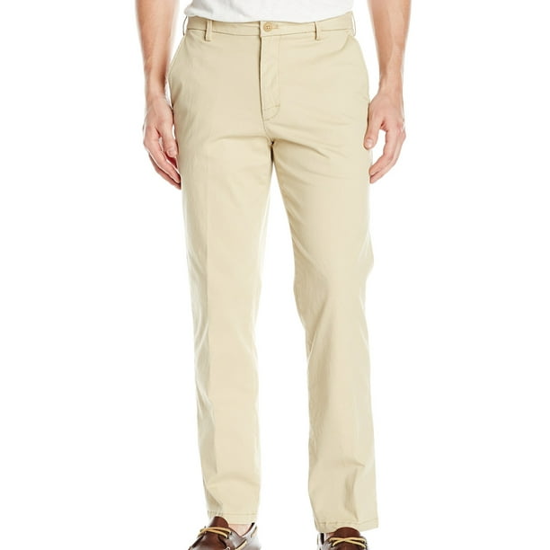 IZOD - IZOD NEW Beige Mens Size 33X32 Flat Front Khakis Chinos Stretch ...