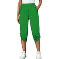 thumbnail image 3 of FASHIONWT Women Elastic Waist Chino Calf-Length Capri Pants, 3 of 4