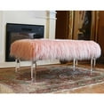 thumbnail image 2 of Vanity Bench with Pink Faux Fur and Clear Acrylic Legs, 2 of 3