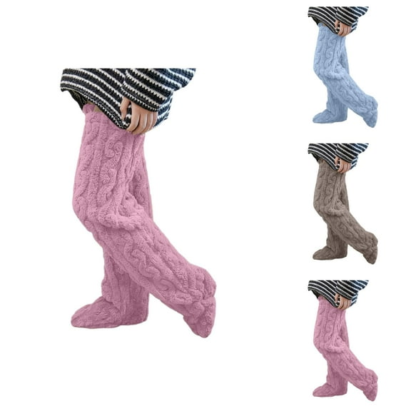 Fluffy Thermal Leg Warmer Compression Socks for Women – Thick One-Piece Knit Design, Cozy Warm Fit, Ideal for Home, Lounge, or Outdoor Cold Weather Wear
