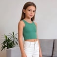 thumbnail image 5 of GiLiling Kids Solid Color Hollow Out Backless Camisole Vest Round Neck Fashion Top (Green, 18-24 Months), 5 of 8