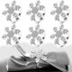 thumbnail image 2 of Juego de 6 servilleteros Yashi copo de nieve plateado decoración para mesa de Navidad, 2 of 5