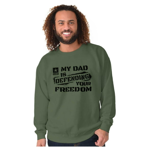 US Army Logo My Dad Defending Freedom Sweatshirt for Men or Women Brisco Brands S