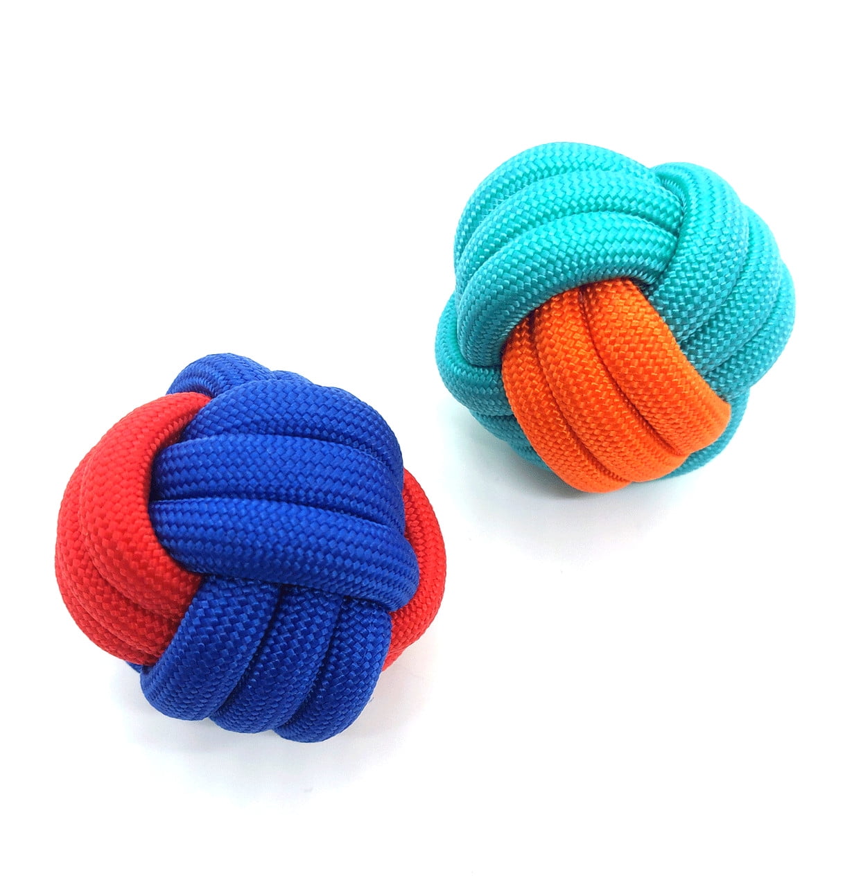 Puppy Dog Rope Knot Ball Toy 2 Pak Blue Orange