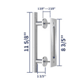 thumbnail image 3 of Stainless Steel Heavy Duty Sliding Barn Door Handle, Sliding Door Handle, Pull And Flush Hardware Set (Round), 3 of 7