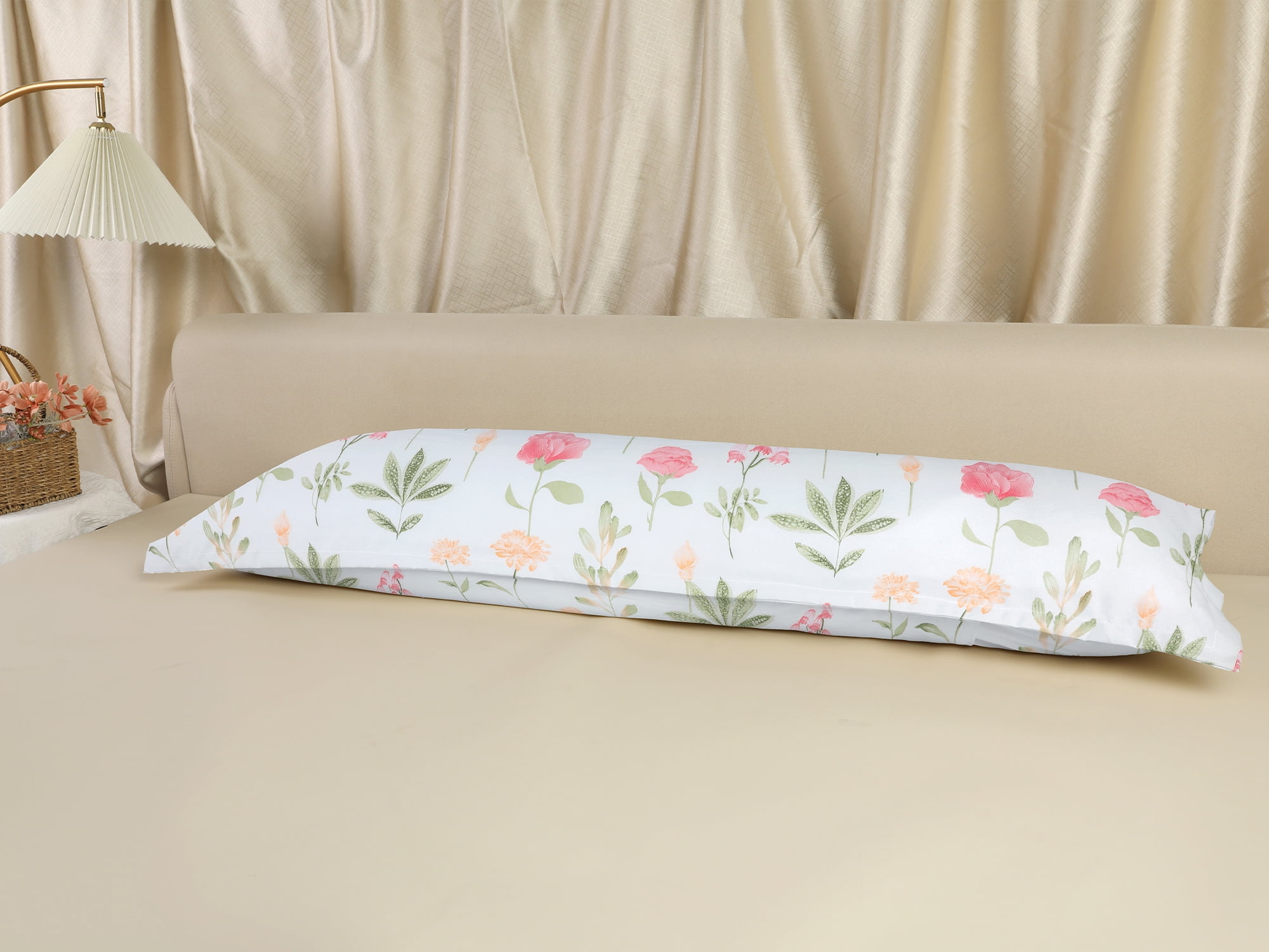 Unique Bargains 1 Pcs Pillowcase Breathable Soft Floral Pillow Cases Flowers 20"x72"