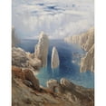 thumbnail image 2 of August Schaeffer von Wienwald 12x14 Black Ornate Wood Framed Double Matted Museum Art Print Titled: Steil Coast (1876), 2 of 5
