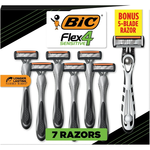 Maquinillas de afeitar desechables BIC Flex 4 Sensitive Titanium para hombre x8