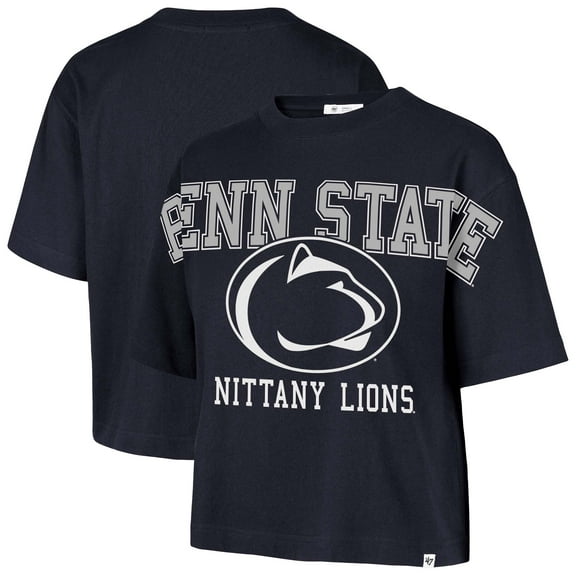 Women's '47 Navy Penn State Nittany Lions Outreach City Relaxed Cropped T-Shirt