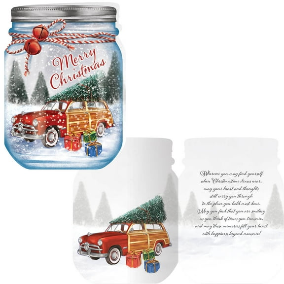 Merry Mason Jar Chrisas Card Set of 20
